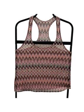 Top Secret Women's SM New Wave Weave Pattern Racer Back Tank Blouse